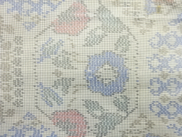 JAPANESE KIMONO / ANTIQUE KIMONO / SILK / OSHIMA TSUMUGI / WOVEN FLOWER